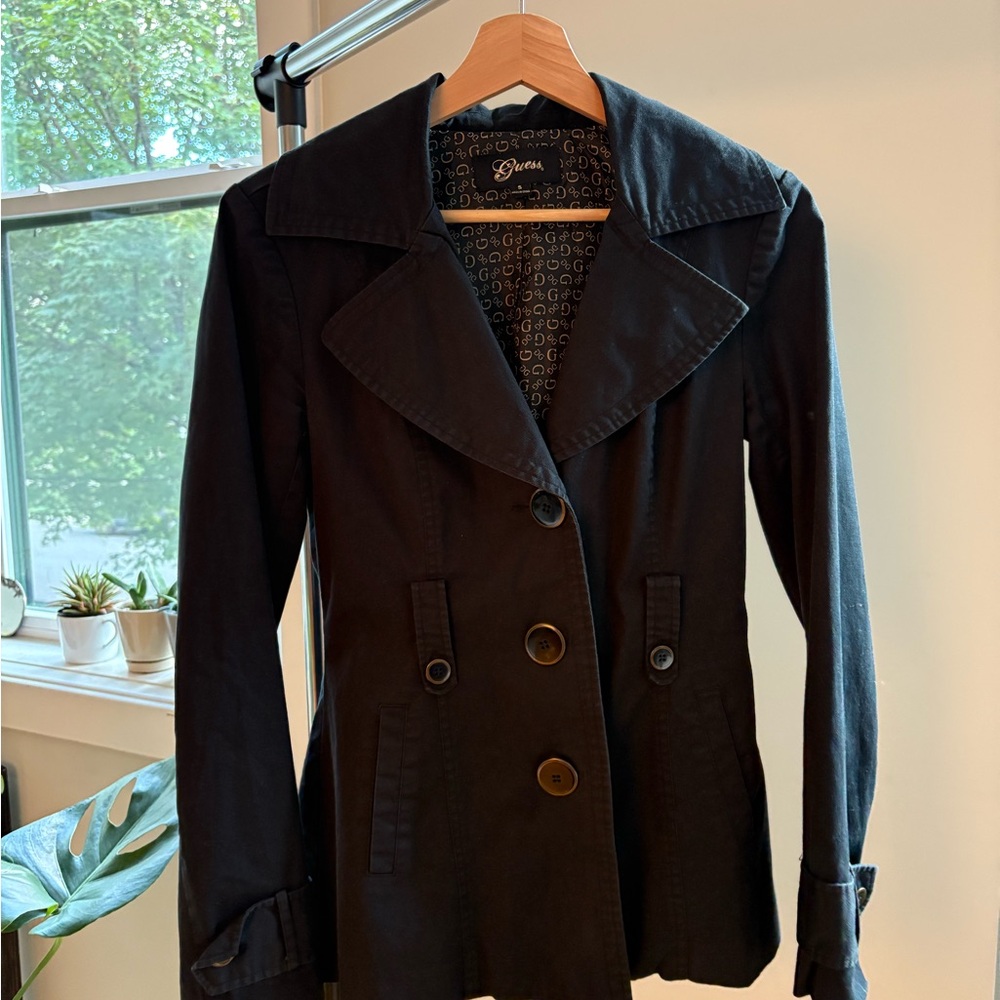 Black Double-Breasted Women's Jacket